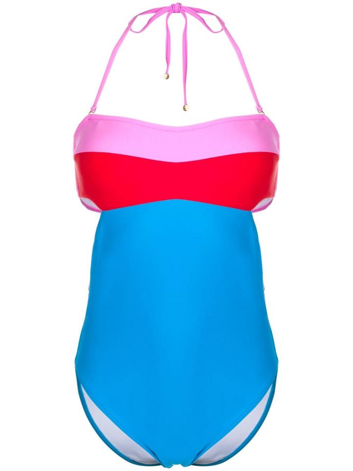 Dvf Diane Von Furstenberg Christye Colour-block Swimsuit - Blue