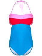 Dvf Diane Von Furstenberg Christye Colour-block Swimsuit - Blue
