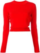 Mugler Cropped Sweatshirt, Size: Small, Red, Polyamide/spandex/elastane/viscose