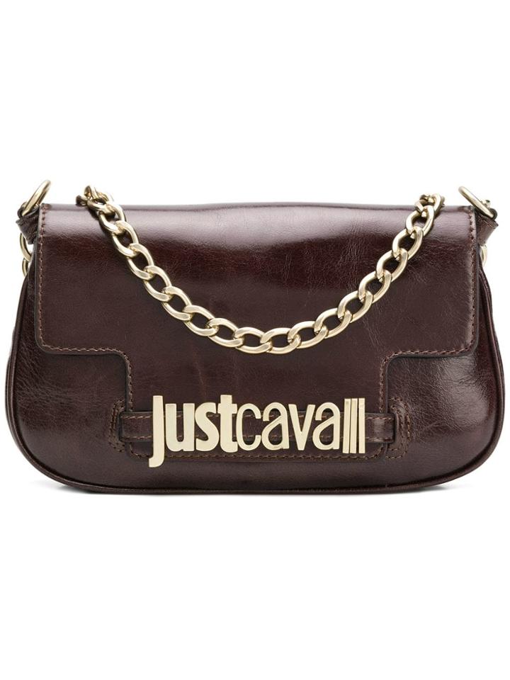 Just Cavalli Logo Clutch Bag - Brown