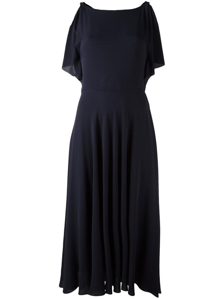 Valentino Boat Neck Midi Dress - Blue