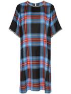 Charles Jeffrey Loverboy Chain-trim Tartan Dress - Blue