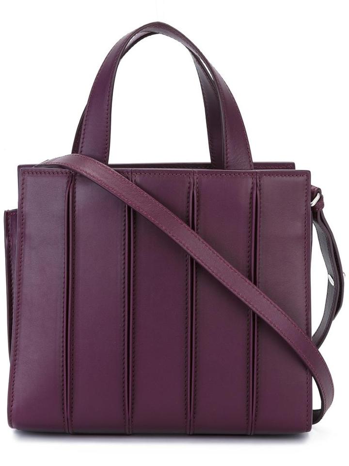 Max Mara Ribbed Detailing Medium Tote, Women's, Pink/purple