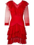 Alexander Mcqueen Knitted Panel Dress - Red