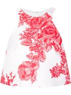 Monique Lhuillier Cropped Floral Tank