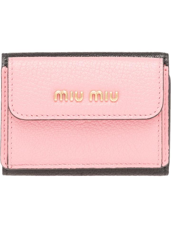 Miu Miu Colour Block Billfold Wallet - Pink