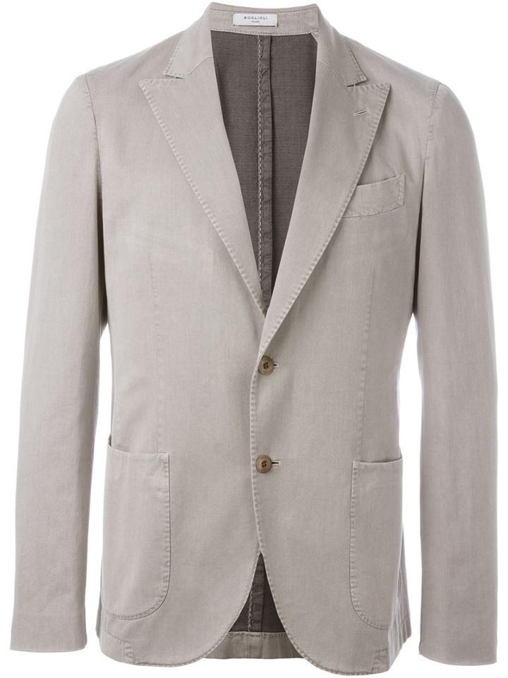 Boglioli Patch Pocket Blazer, Men's, Size: 52, Nude/neutrals, Cotton/silk/cupro