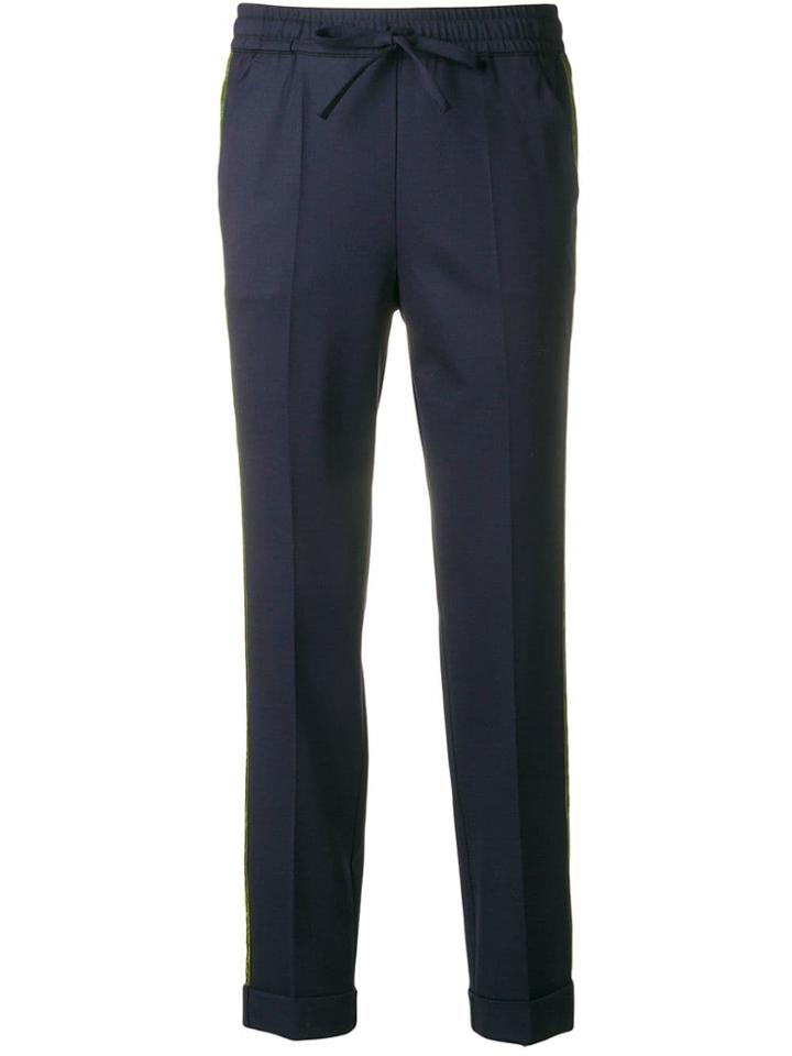 P.a.r.o.s.h. Velvet Trim Trousers - Blue