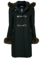 Guild Prime Fur Collar Double Breasted Coat - Blue