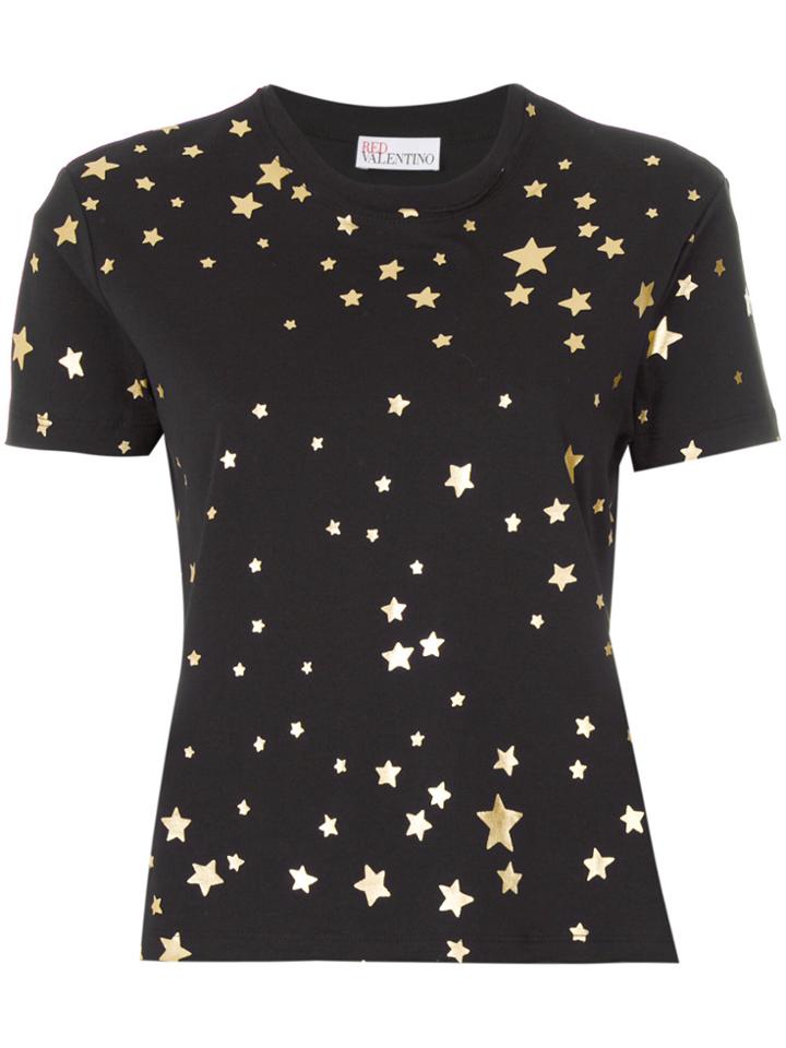 Red Valentino Star Print T-shirt - Black