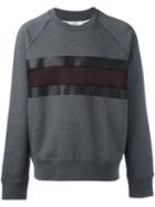 Ami Alexandre Mattiussi Stripe Sweatshirt, Men's, Size: Xs, Grey, Cotton/polyamide/acrylic