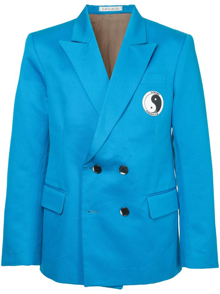 Ex Infinitas Double Breasted Blazer - Blue