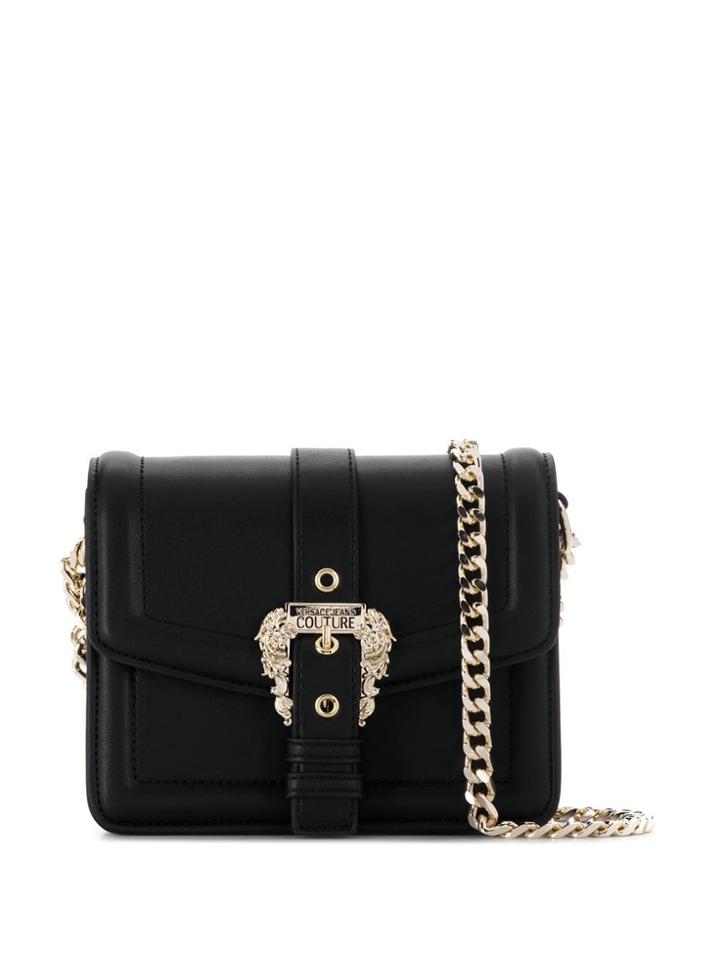 Versace Jeans Couture Embellished Buckle Shoulder Bag - Black