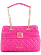 Love Moschino - Quilted Logo Tote - Women - Polyurethane - One Size, Pink/purple, Polyurethane