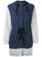 Semicouture - Drawstring Hooded Coat - Women - Cotton/lyocell - M, Blue, Cotton/lyocell