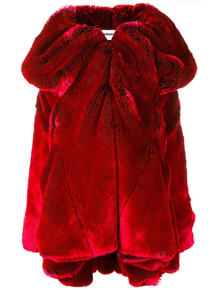 Chalayan Short Drape Collar Coat - Red