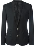 Dolce & Gabbana Classic Blazer, Men's, Size: 46, Black, Virgin Wool/cotton/spandex/elastane/cupro