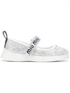 Miu Miu Sporty Ballerina Shoes - Silver