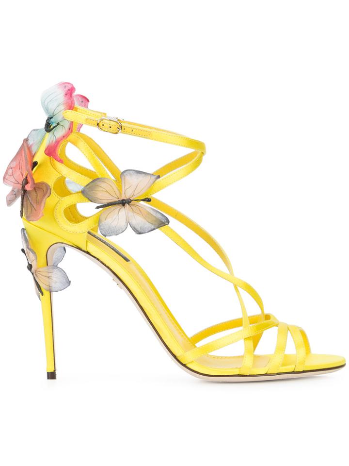 Dolce & Gabbana Keira Sandals With Butterfly Appliqués - Yellow &