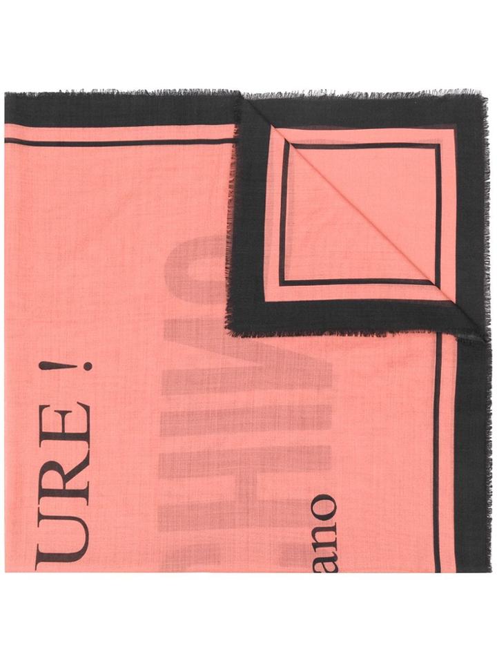 Moschino Logo Print Scarf - Pink