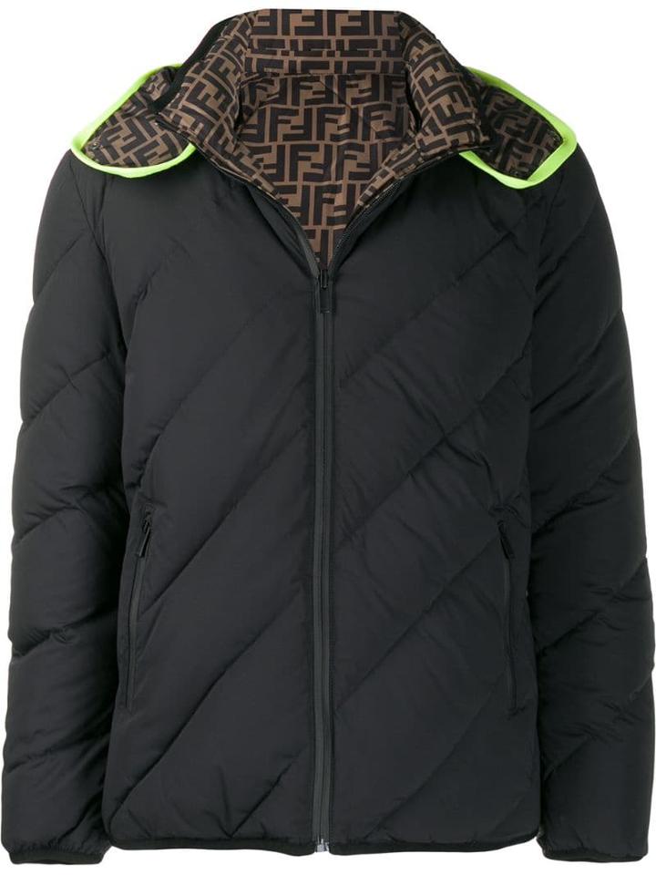 Fendi Reversible Ff Padded Jacket - Black