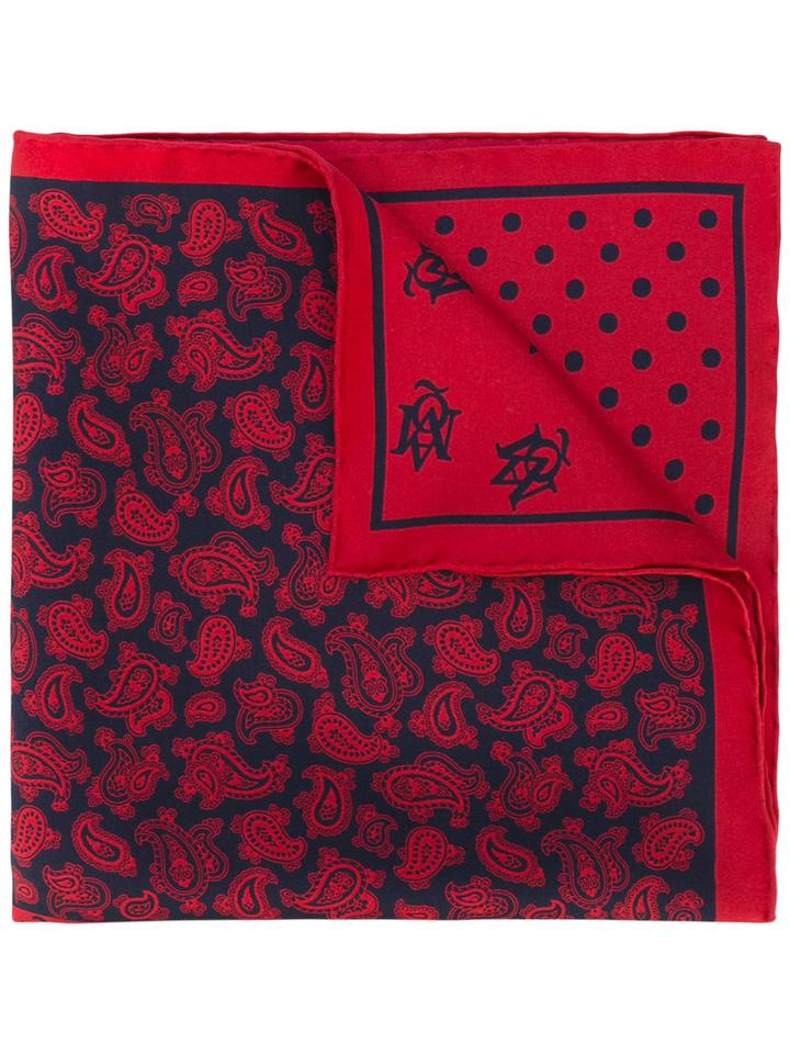Alexander Mcqueen - Printed Pocket Sqaure - Men - Silk - One Size, Red, Silk