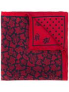 Alexander Mcqueen - Printed Pocket Sqaure - Men - Silk - One Size, Red, Silk