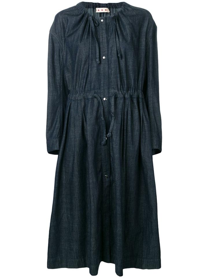 Marni Drawstring Denim Dress - Blue
