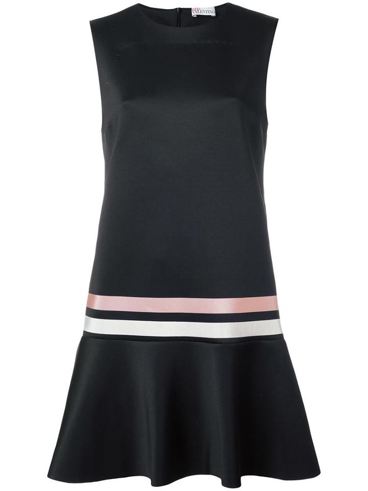 Red Valentino Sleeveless Flared Dress, Women's, Size: Xs, Black, Polyester/spandex/elastane
