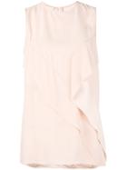 Pleated Trim Sleeveless Top - Women - Rayon - 44, Pink/purple, Rayon, Cédric Charlier