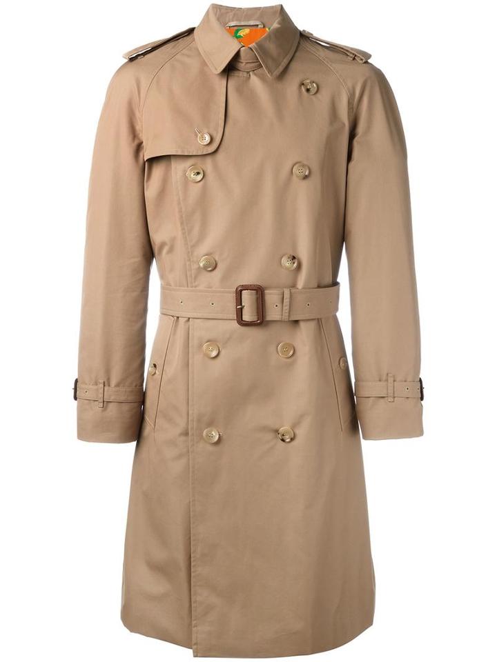 Gucci Embroidered Tiger Trench Coat, Men's, Size: 46, Nude/neutrals, Cotton/polyamide/silk/polyester