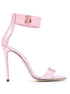 Grey Mer Leather Sandals - Pink