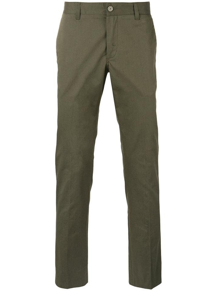 Moncler - Slim Chino Trousers - Men - Cotton/elastodiene - 50, Green, Cotton/elastodiene