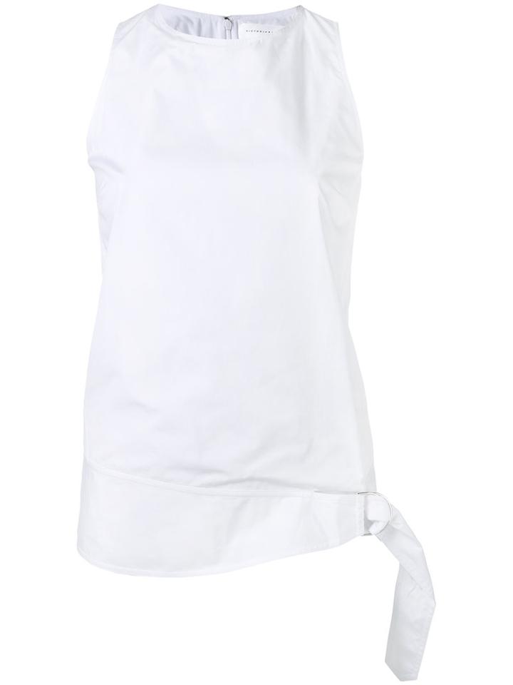 Victoria Beckham - Shell Tank Top - Women - Cotton/polyester - 8, White, Cotton/polyester