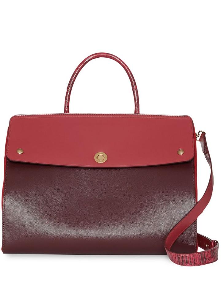 Burberry Medium Leather And Suede Elizabeth Bag - Red
