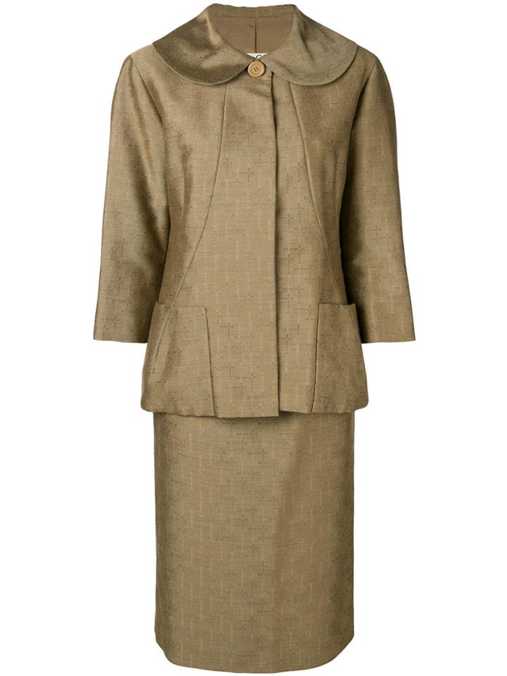 Pierre Cardin Vintage Two-piece Skirt Suit - Brown
