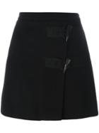 Boutique Moschino Straight Mini Skirt, Women's, Size: 44, Black, Virgin Wool/cashmere/acetate/rayon