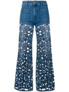 The Seafarer Cut-design Flared Jeans - Blue