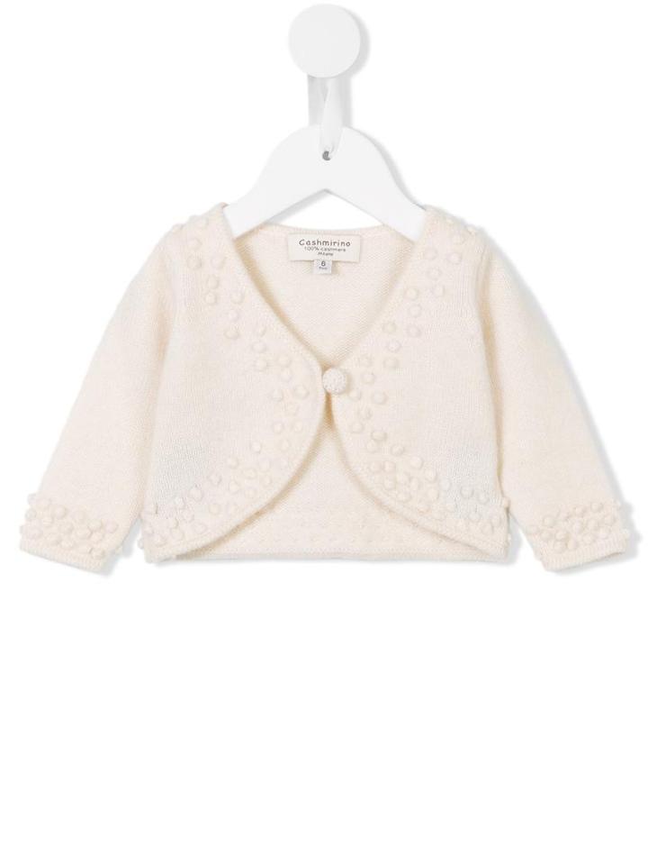 Cashmirino - Bobble Knit Cardigan - Kids - Cashmere - 12 Mth, Toddler Girl's, White