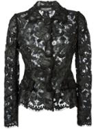 Dolce & Gabbana Lace Fitted Jacket, Women's, Size: 42, Black, Polyamide/viscose/cotton/acetate