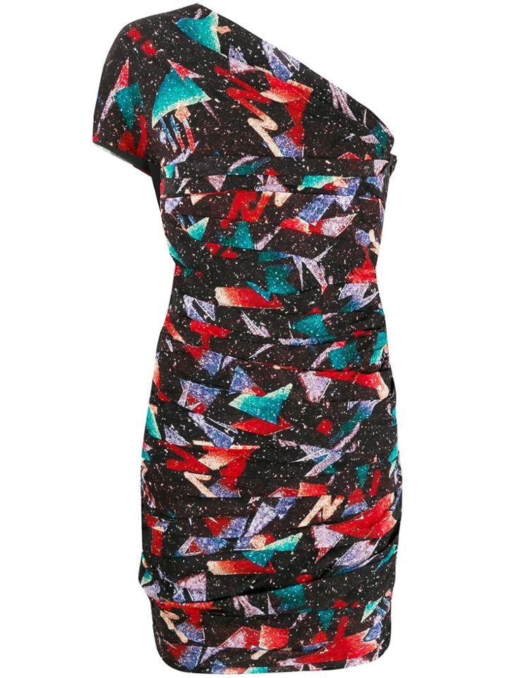 Iro Cabinda Abstract-print Short Dress - Black