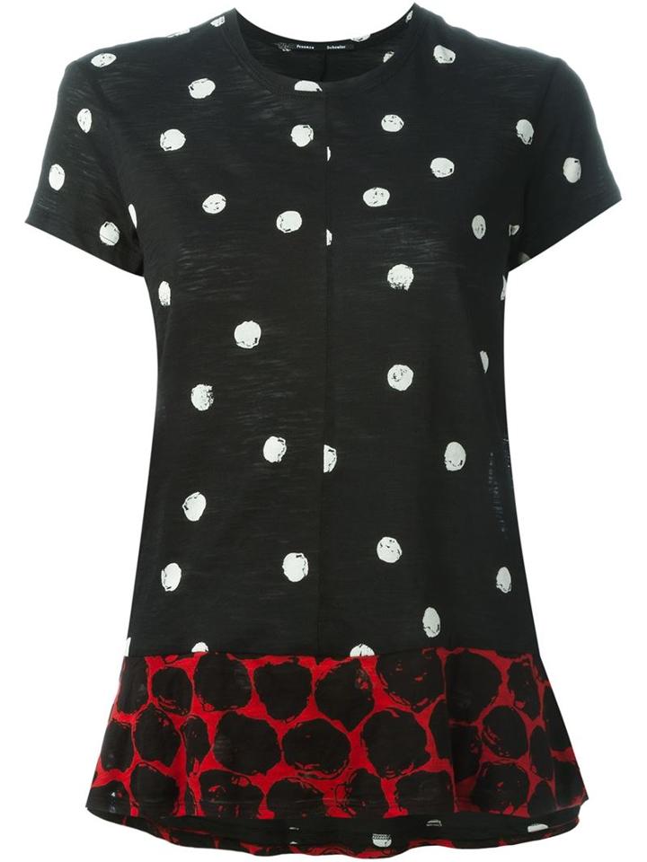 Proenza Schouler Polka Dot T-shirt, Women's, Size: Xs, Black, Cotton