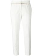 Etro Slim-fit Cropped Trousers, Women's, Size: 46, White, Cotton/polyamide/spandex/elastane