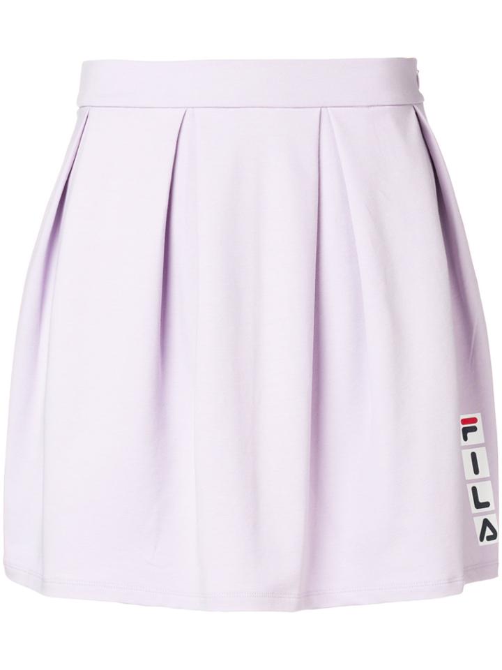 Fila Logo Pleated Skirt - Pink & Purple