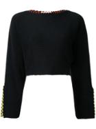 Toga Slit Sleeves Jumper, Women's, Size: 36, Black, Cotton/polyester