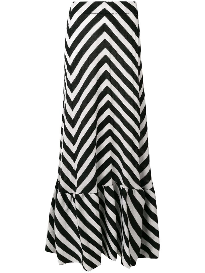 Laneus High-waisted Striped Skirt - Red