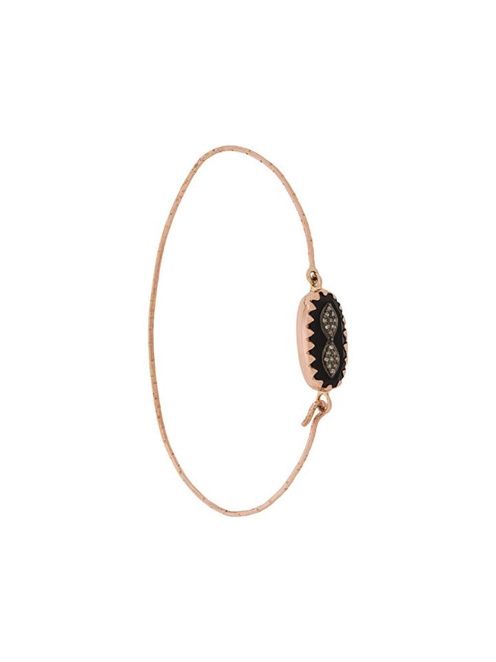 Pascale Monvoisin 9kt Rose Gold Bowie Black Diamond Bracelet
