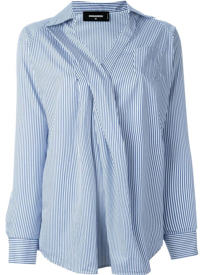 Dsquared2 Striped Shirt, Women's, Size: 44, Blue, Cotton