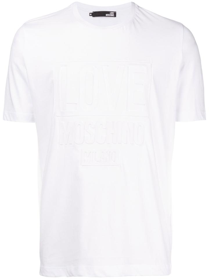 Love Moschino Logo Embossed T-shirt - White