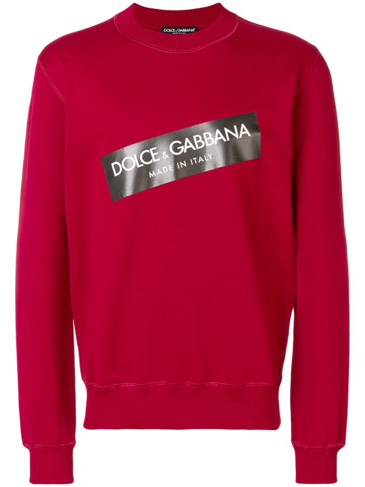 Dolce & Gabbana Logo Tape Sweatshirt - Red